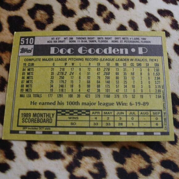 Doc Gooden #510 Baseball Card - Picture 2 of 2